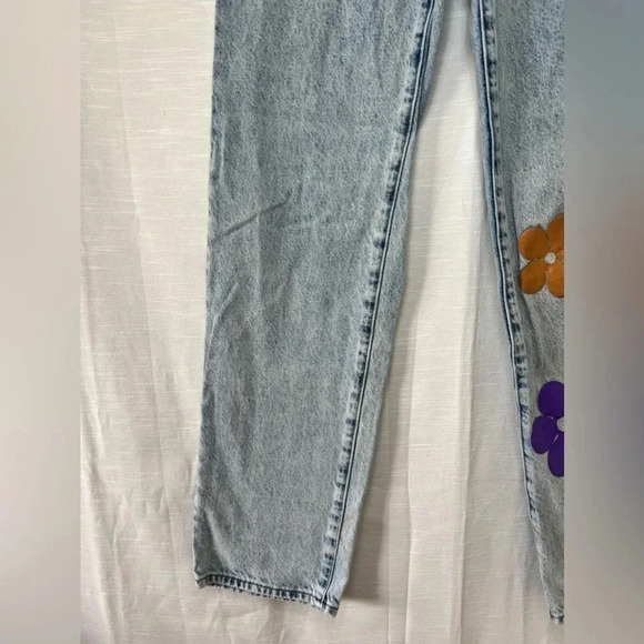 PacSun Light Blue Flower Graphic Boyfriend Jeans size 25 - Picture 7 of 15